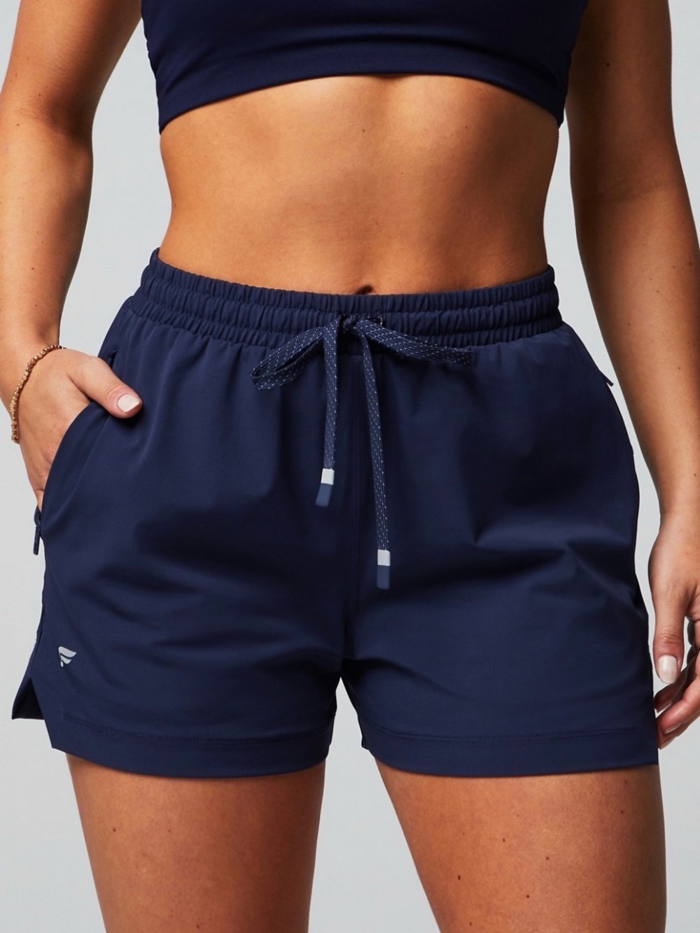 Fabletics Navy Drawstring Athletic Shorts